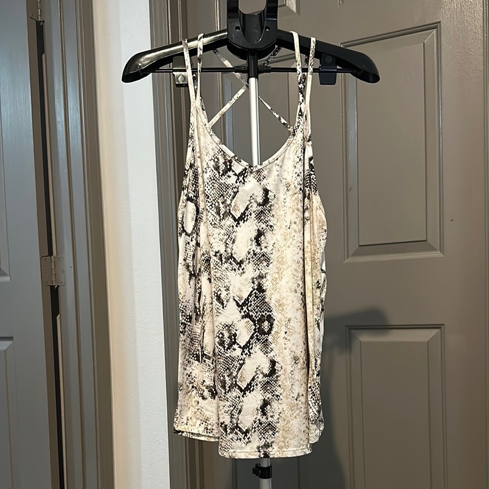 Snake Print Strappy Tank Top